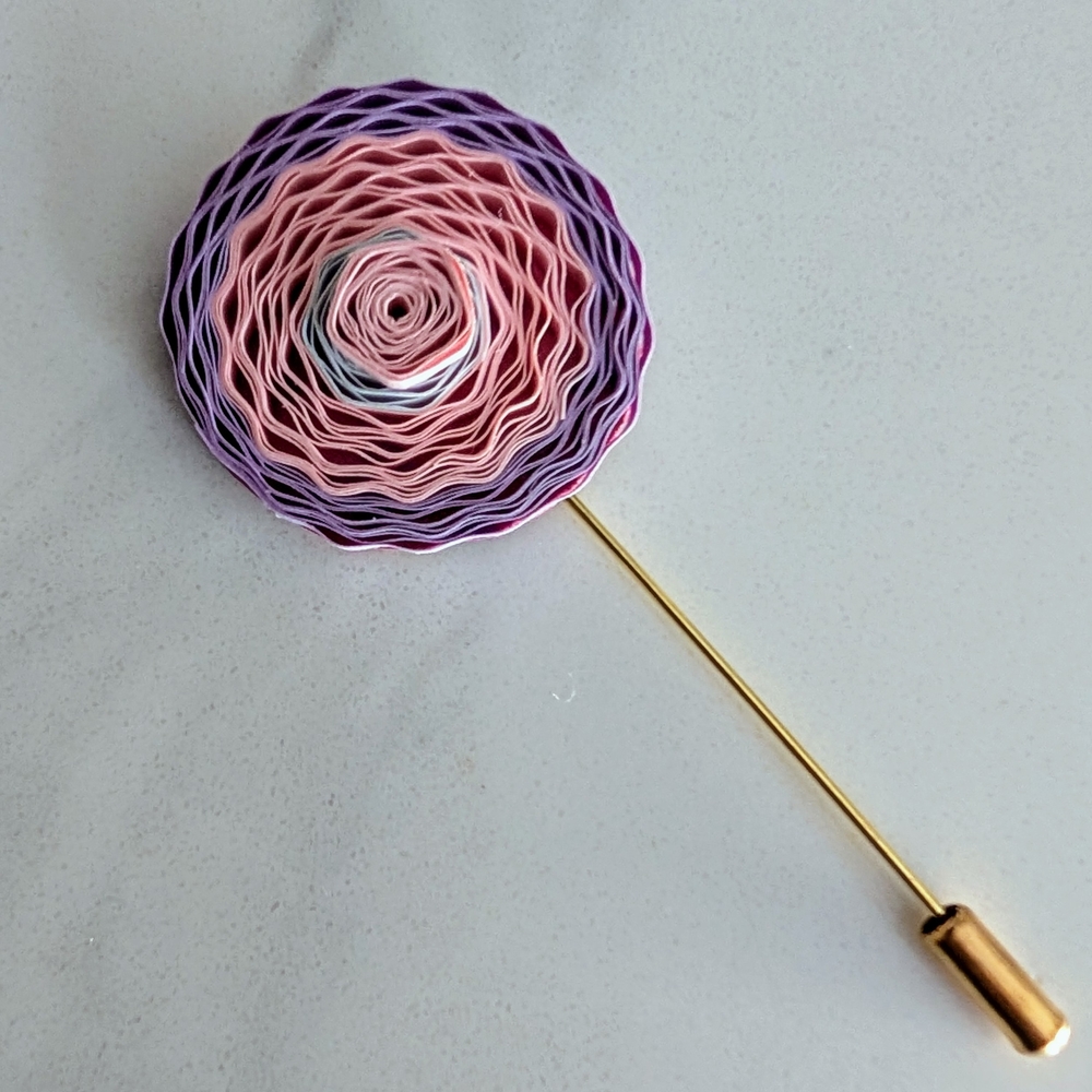 Elegant Pink and Purple Flower Brooch
